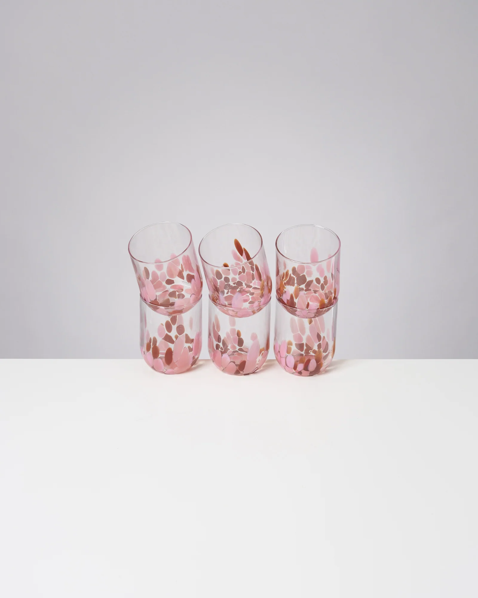 Alegria Glas groß bernstein rosa 6er-Set