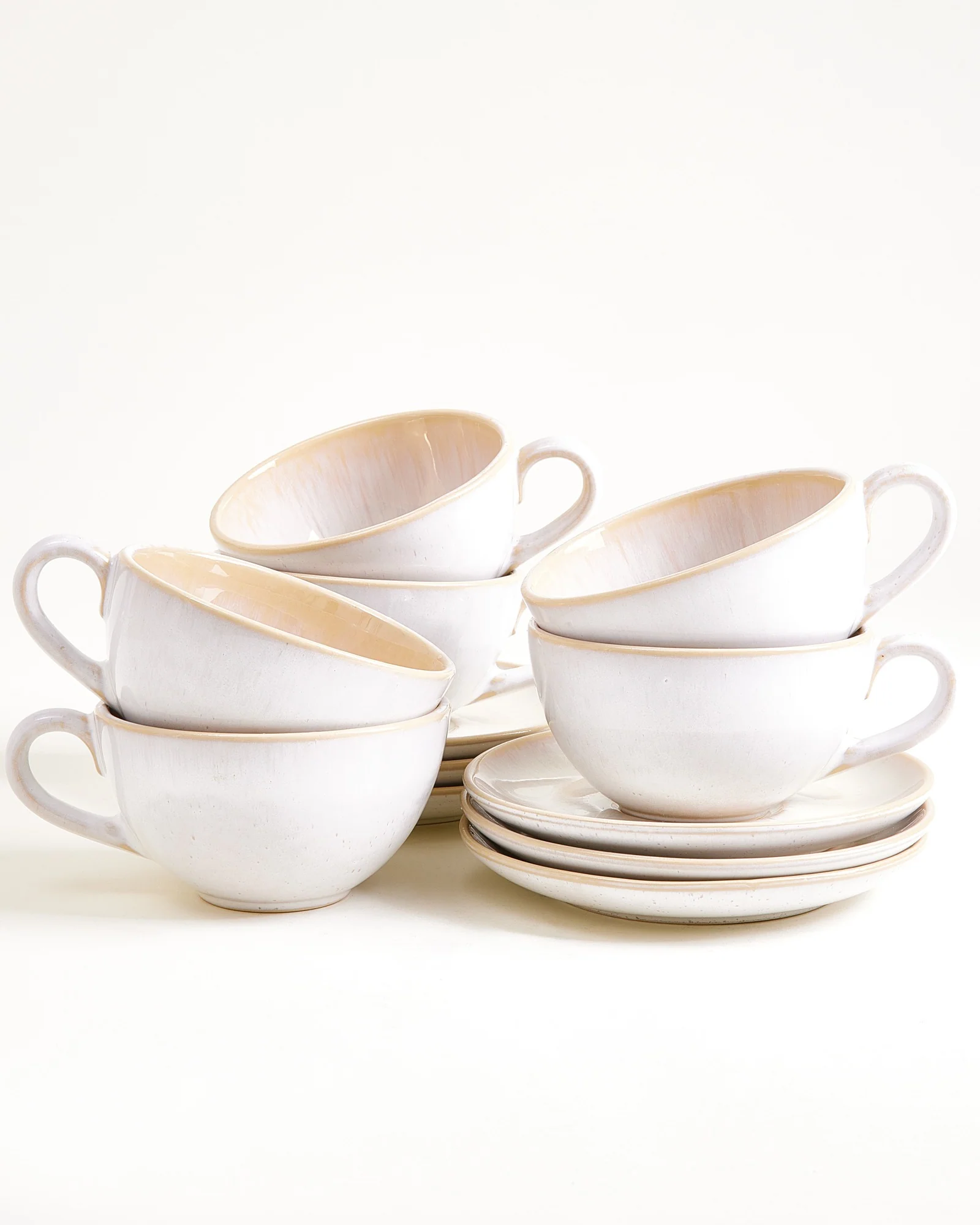 Areia Teetasse & Untertasse groß classic sand 6er-Set