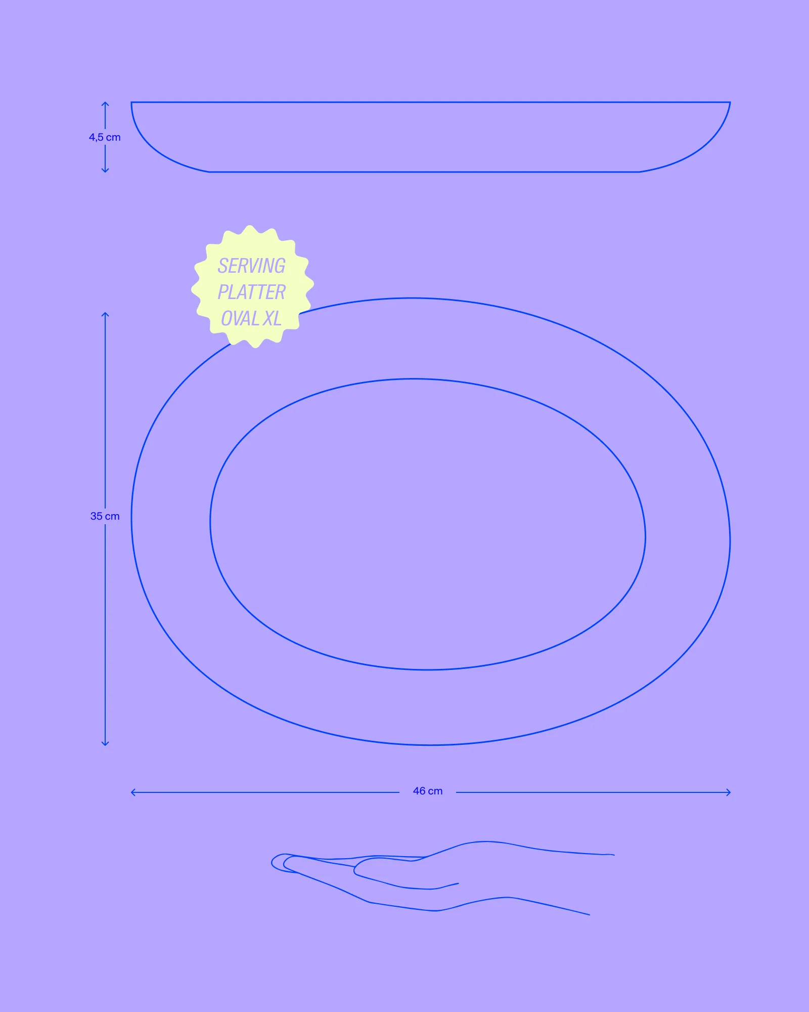 Areia Servierplatte XL oval sand - Image 3
