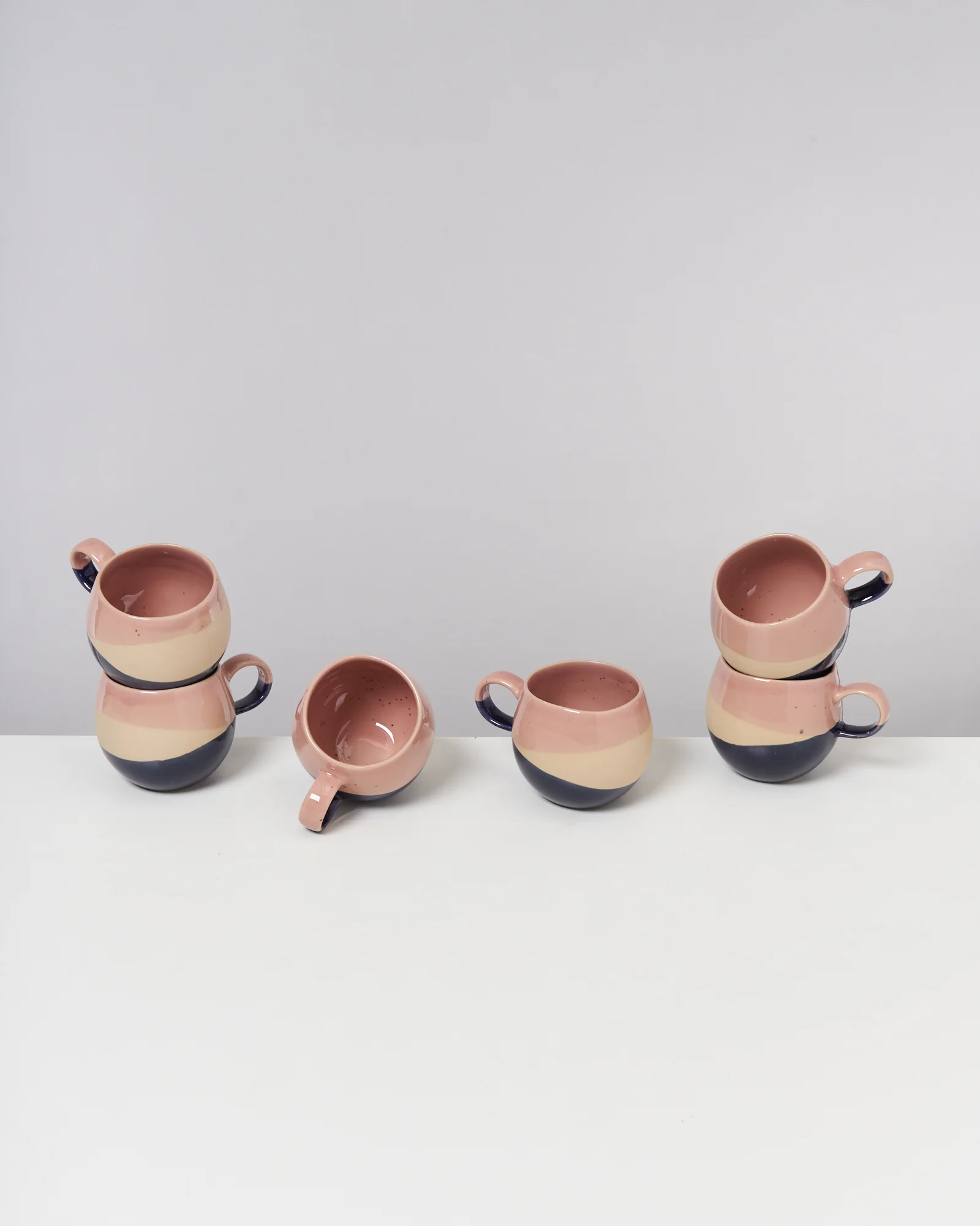 Bica Tasse klein rosa sand dunkelblau 6er-Set