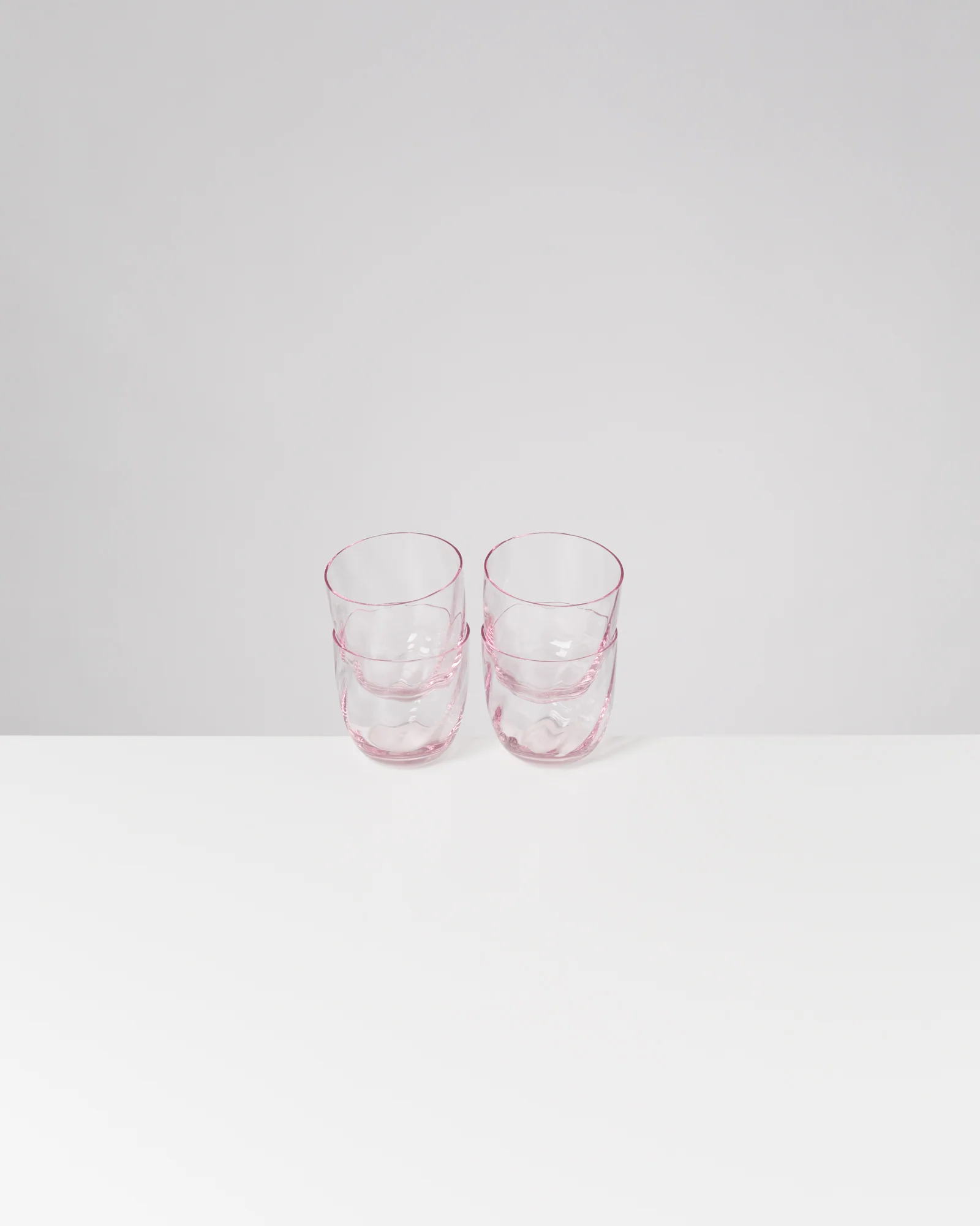Calma Glas klein swirl rosé 4er-Set