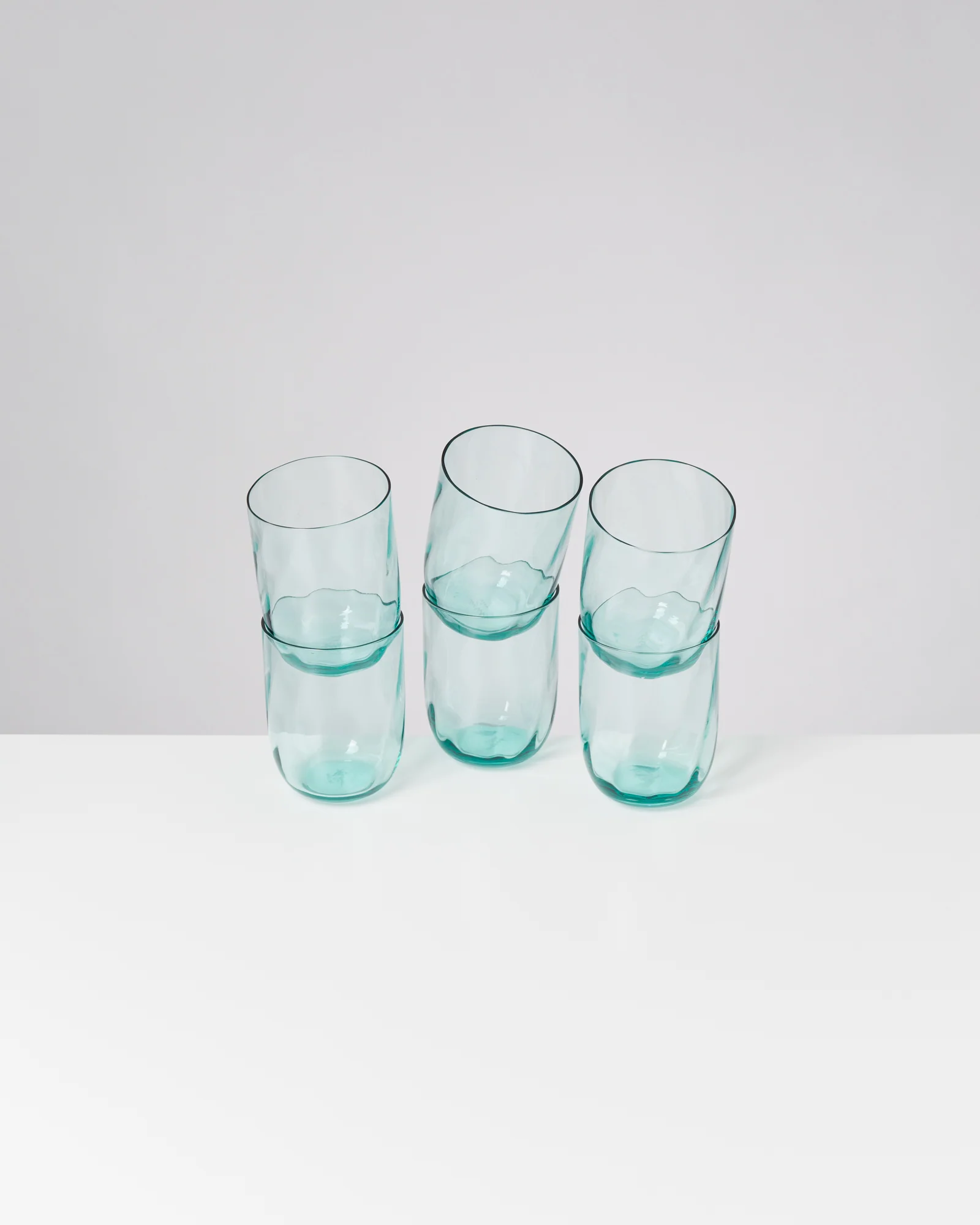Calma Glas groß swirl grün 6er-Set