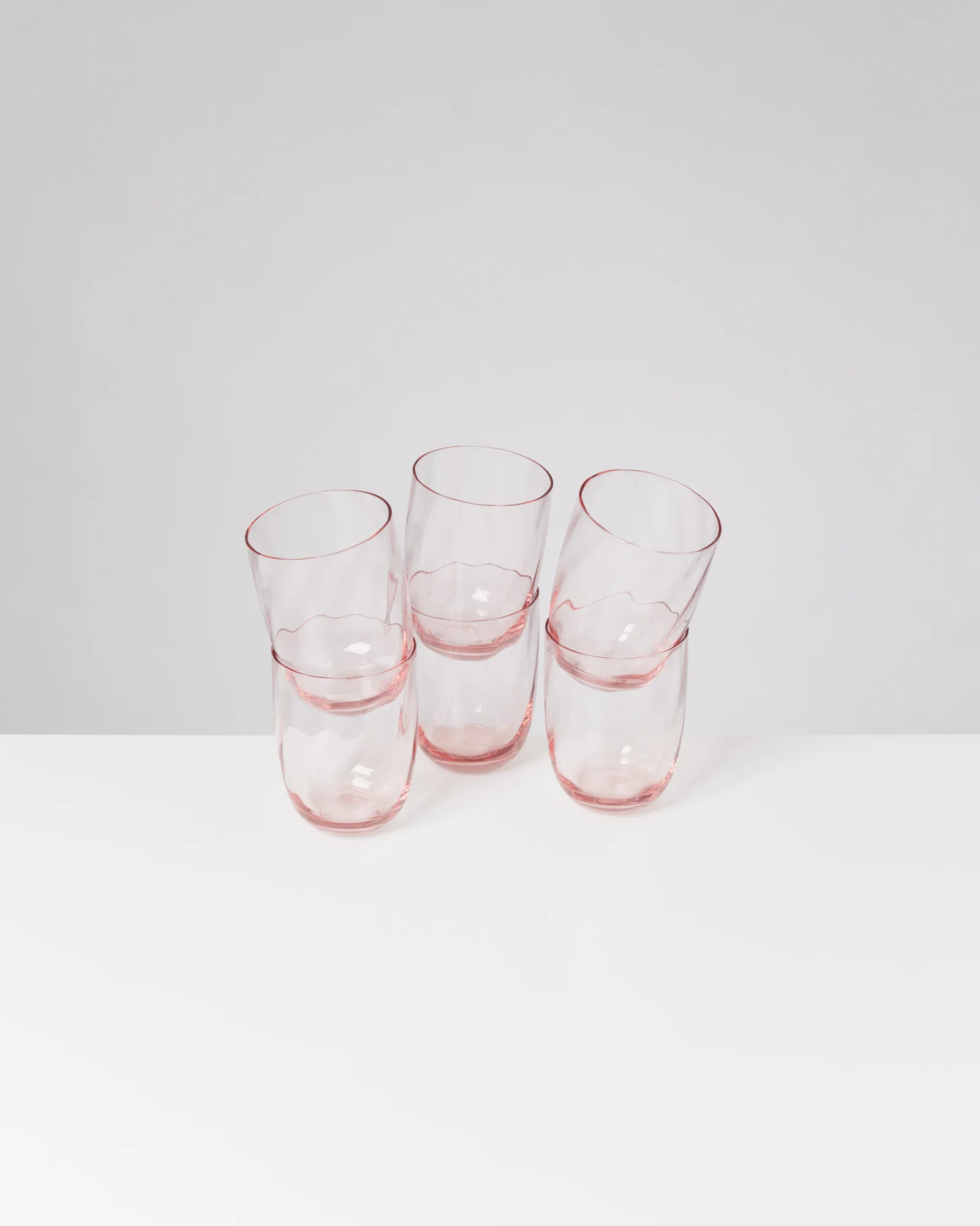 Calma Glas groß swirl rosé 6er-Set