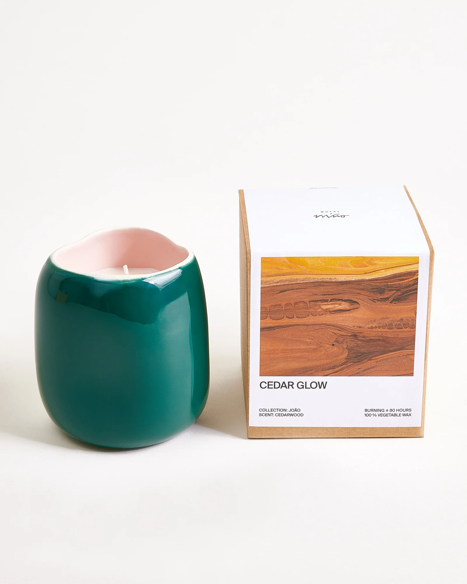 João Duftkerze Cedar Glow dunkelgrün rosé