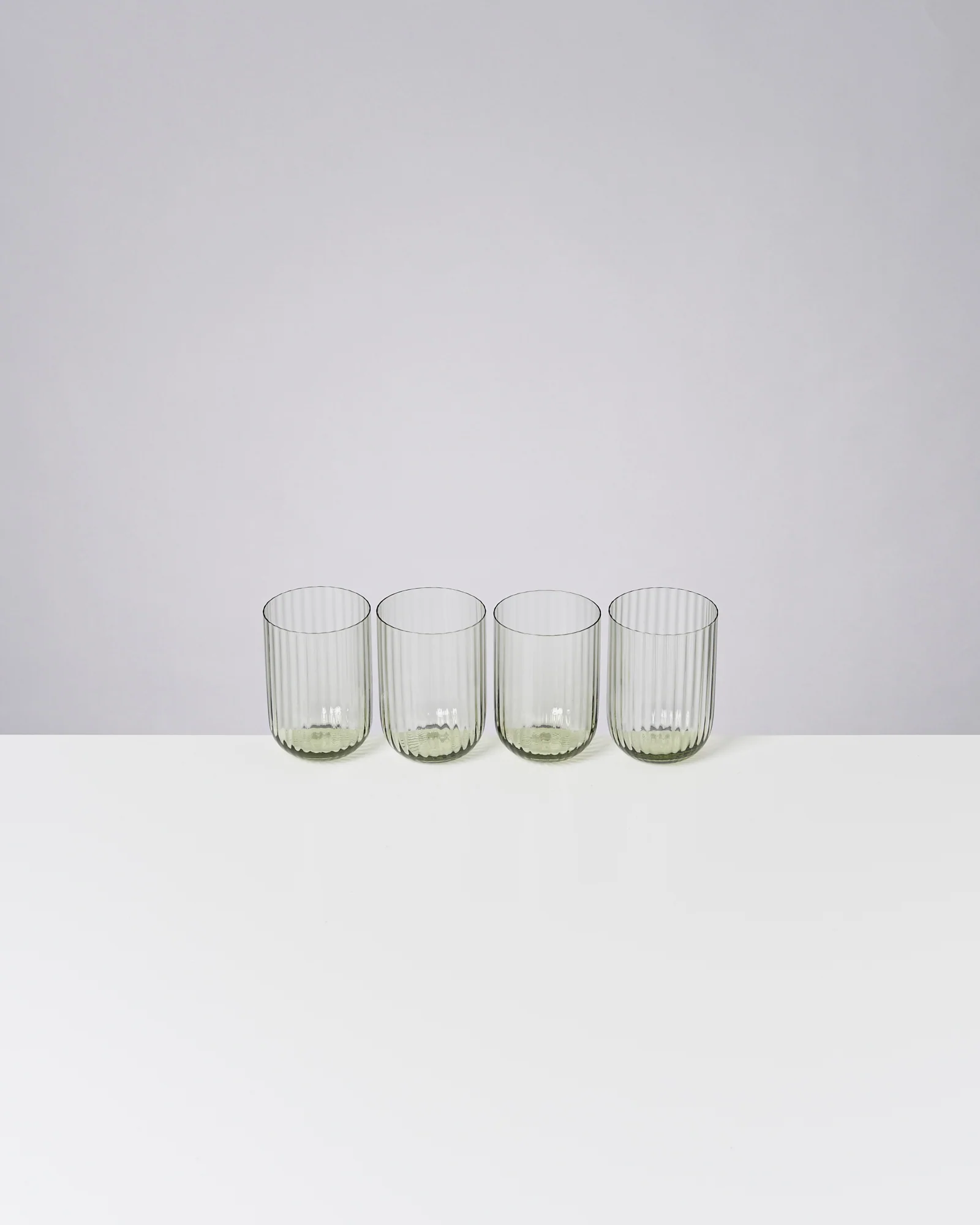 Joia Glas klein riffled smaragd 4er-Set