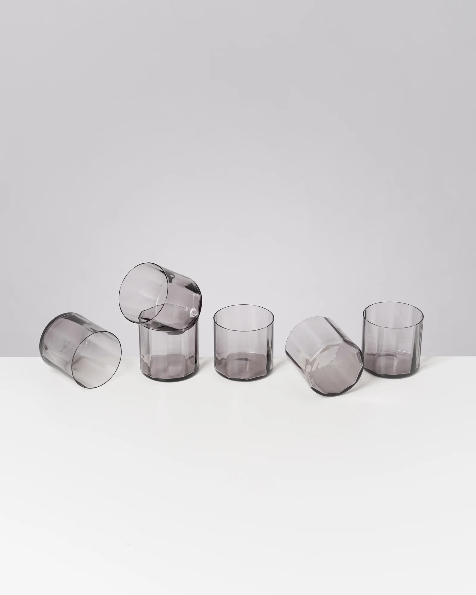 Joia Glas klein flower grau 6er-Set