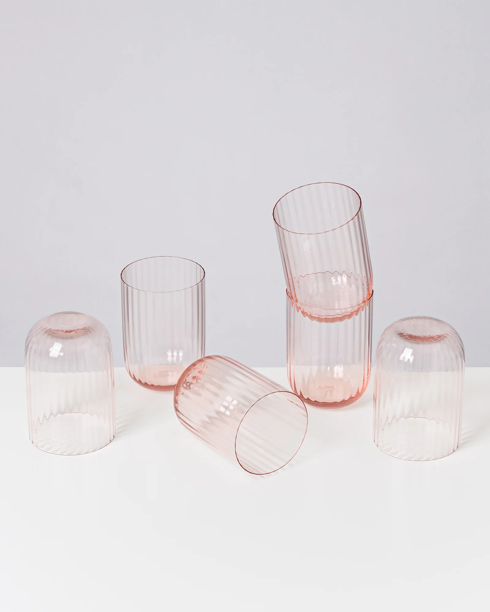 Joia Glas klein riffled rosé 6er-Set - Image 2