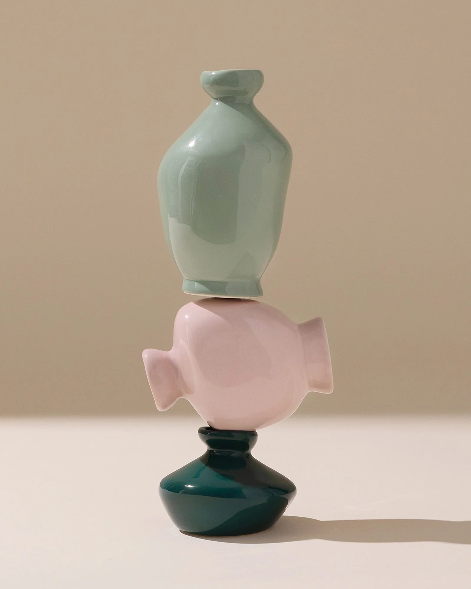 Mino Vase 3er-Set dunkelgrün lila salbei - Image 5