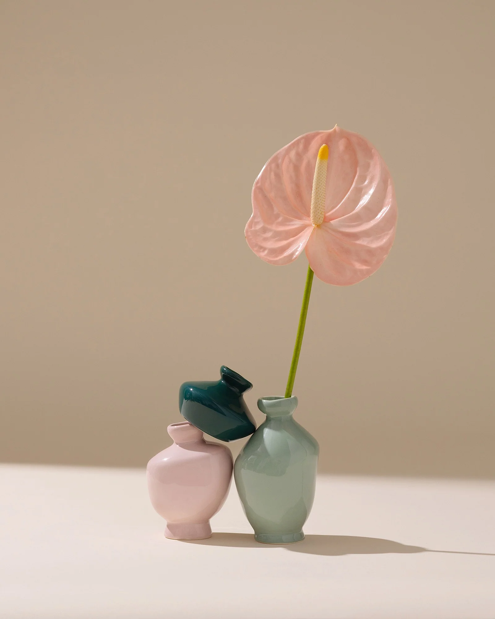 Mino Vase 3er-Set dunkelgrün lila salbei - Image 6