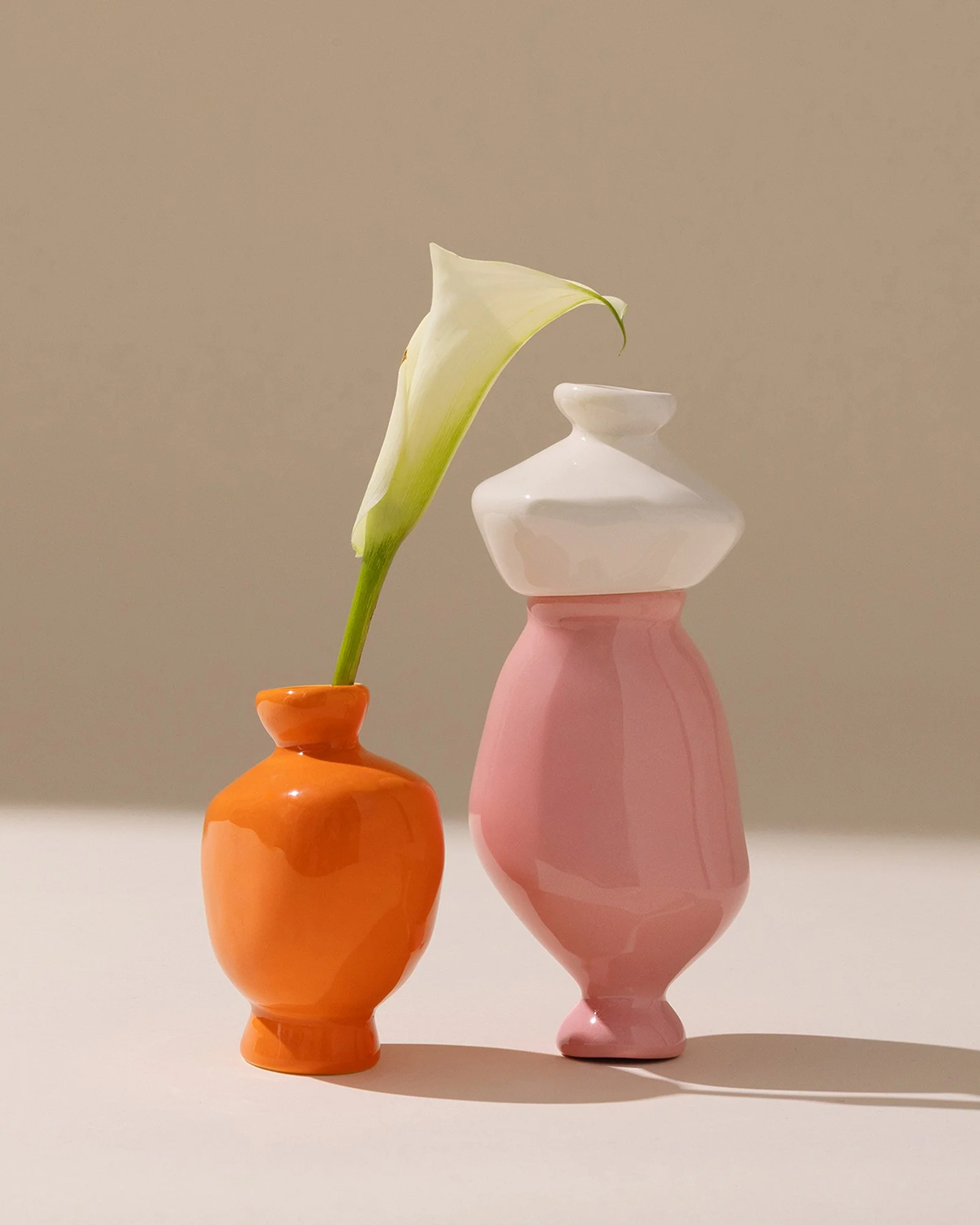 Mino Vase 3er-Set sand orange rosa - Image 2