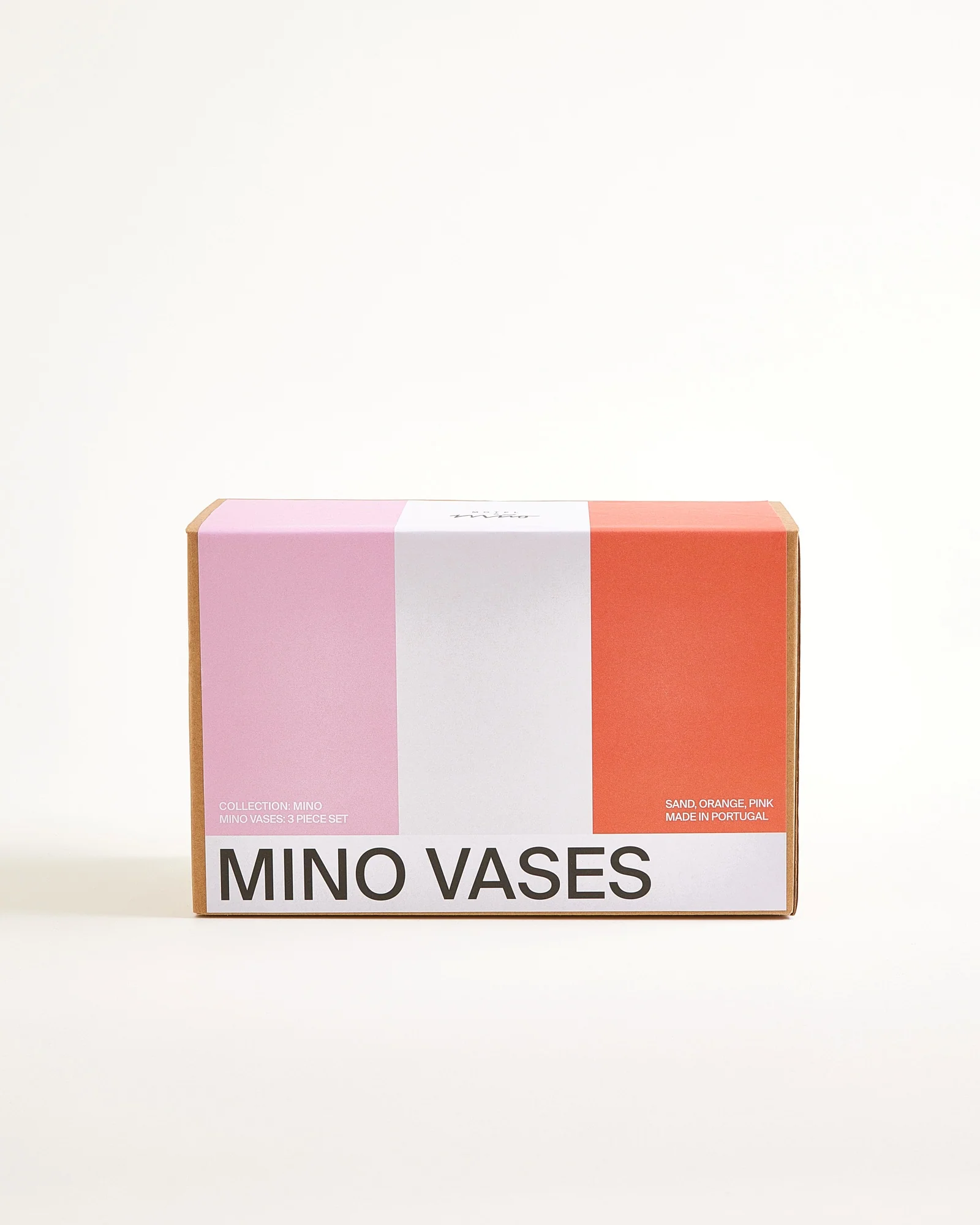 Mino Vase 3er-Set sand orange rosa - Image 3