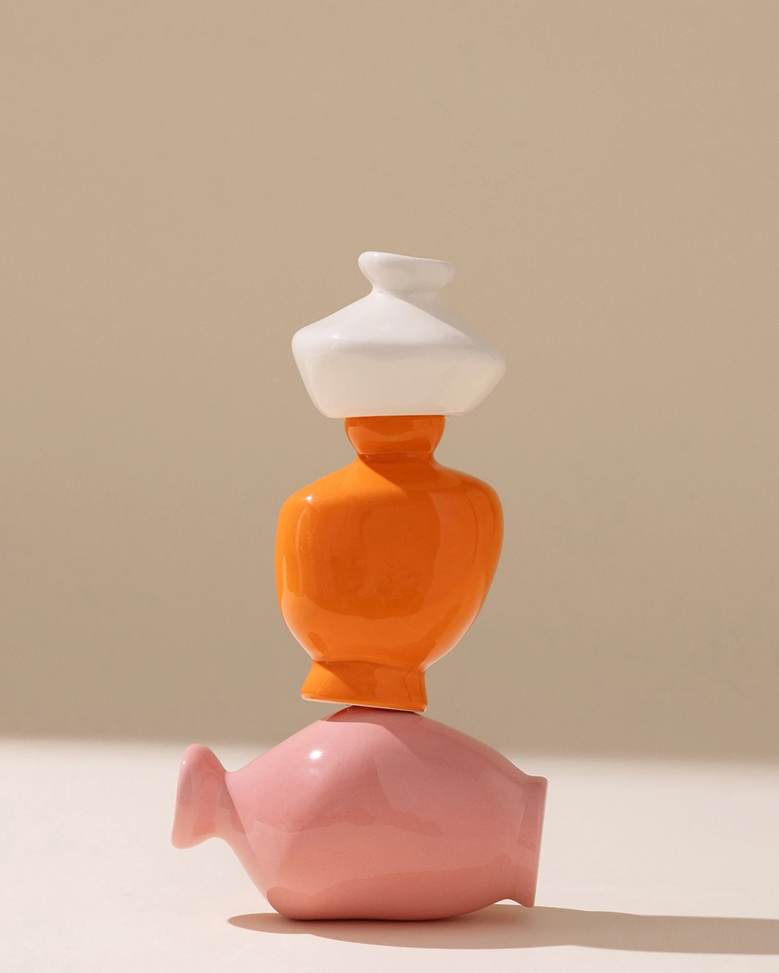 Mino Vase 3er-Set sand orange rosa - Image 6