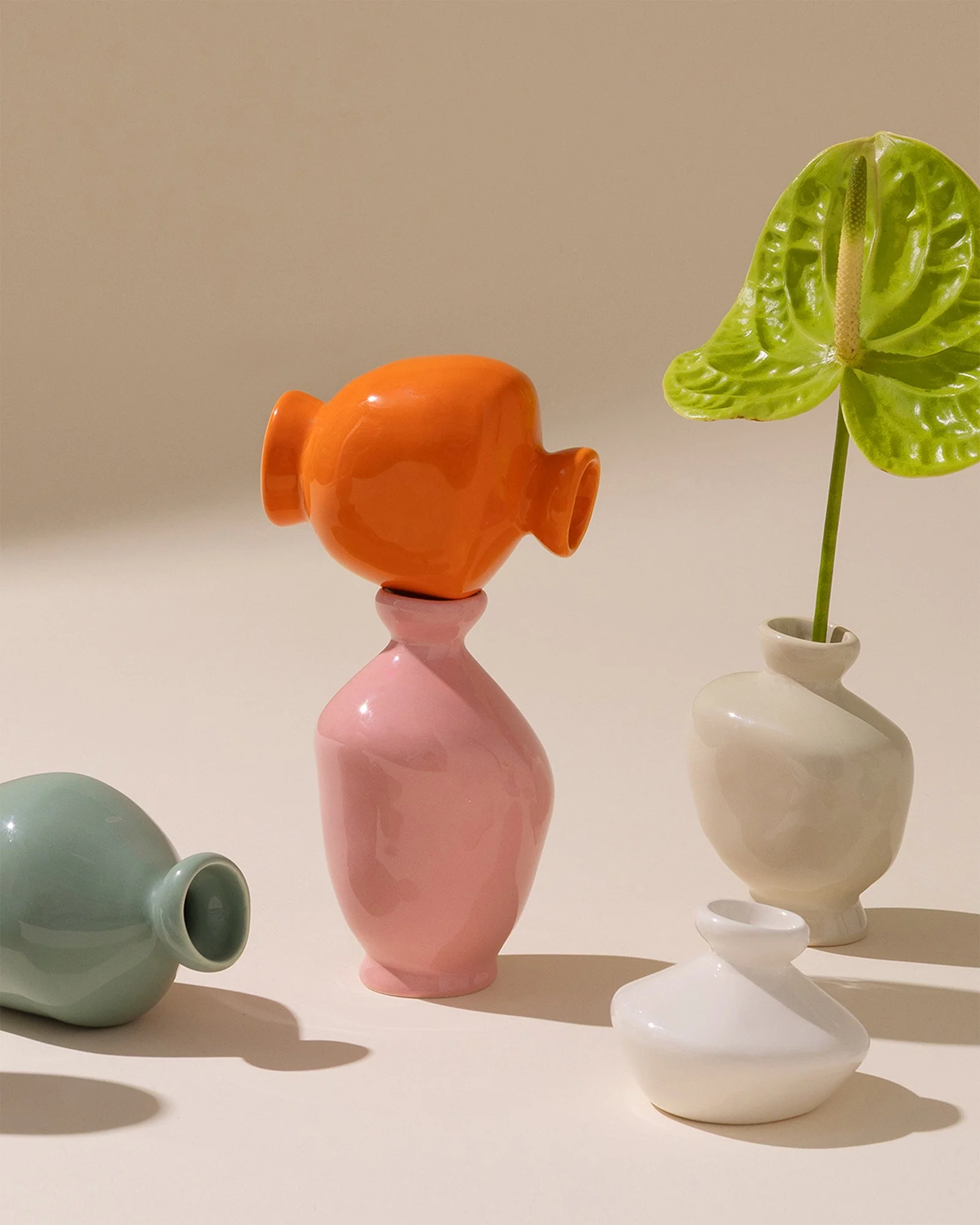Mino Vase 3er-Set sand orange rosa - Image 7