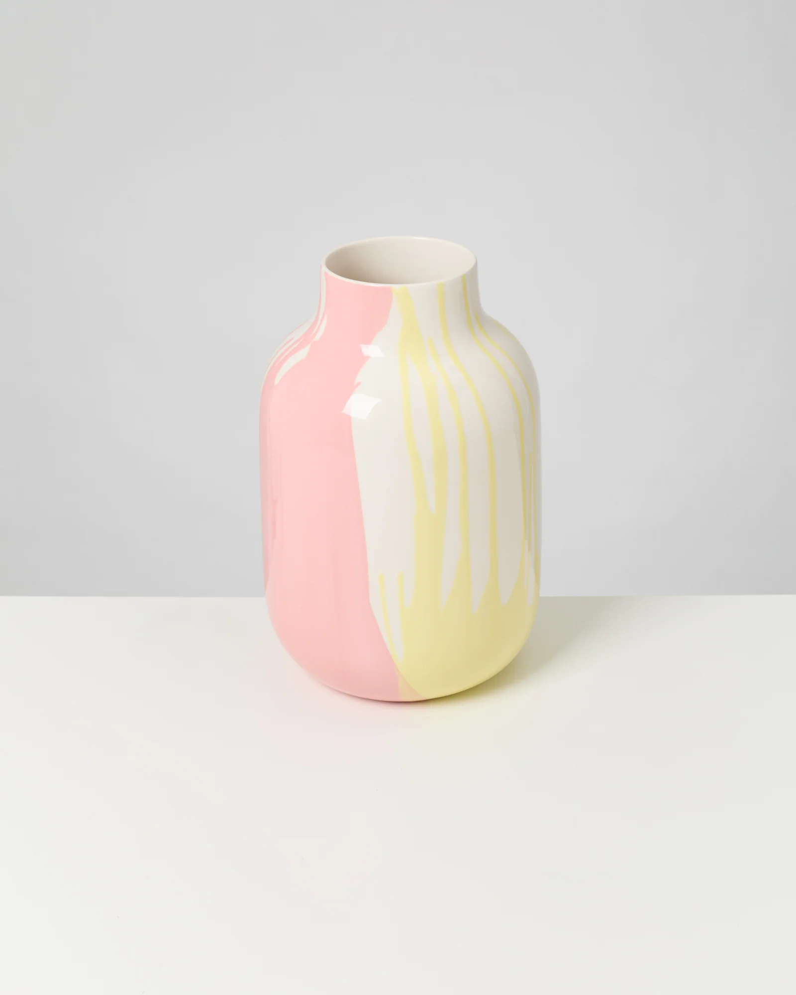 Nuno Vase L drip gelb rosa