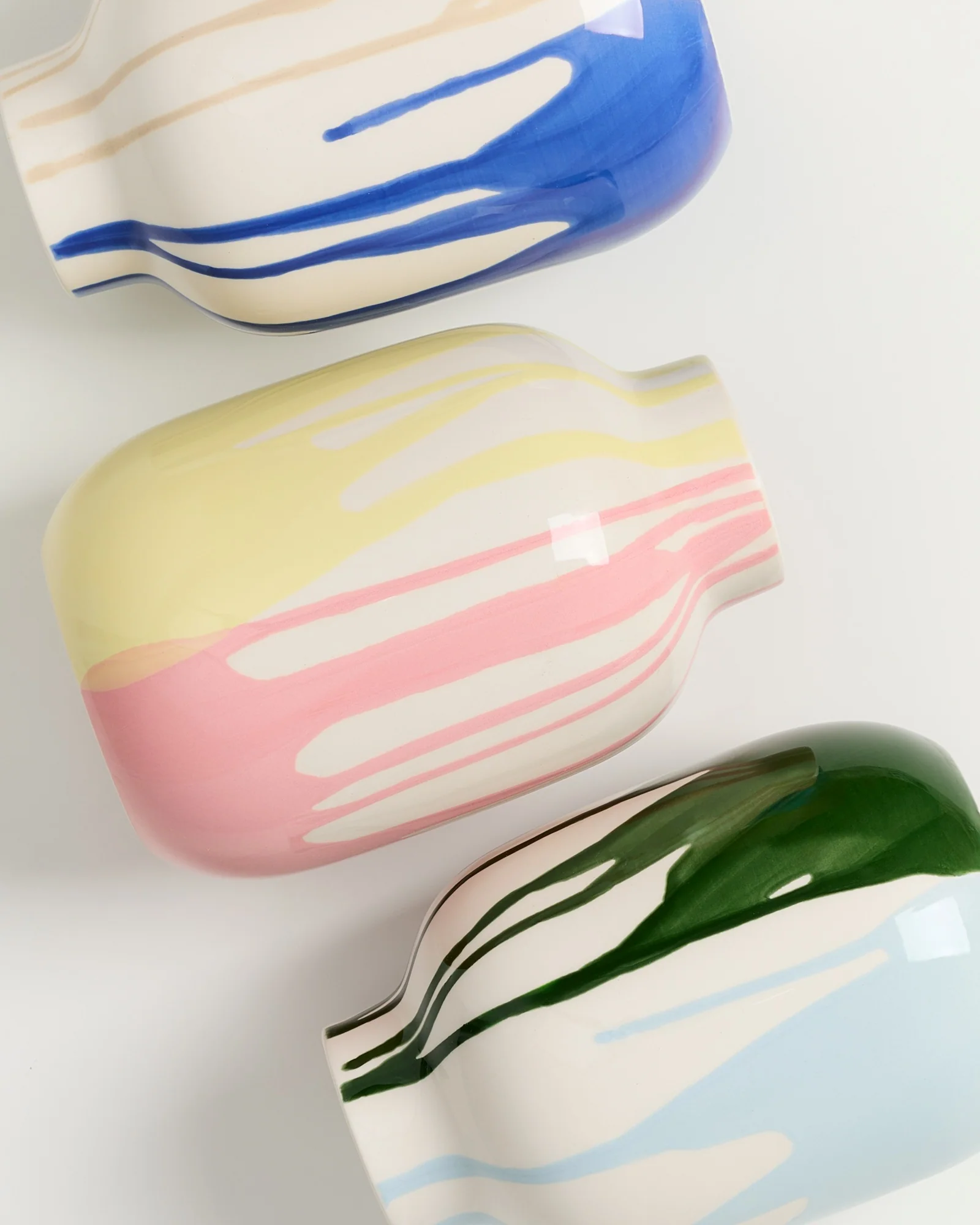 Nuno Vase M drip dunkelgrün hellblau - Image 3