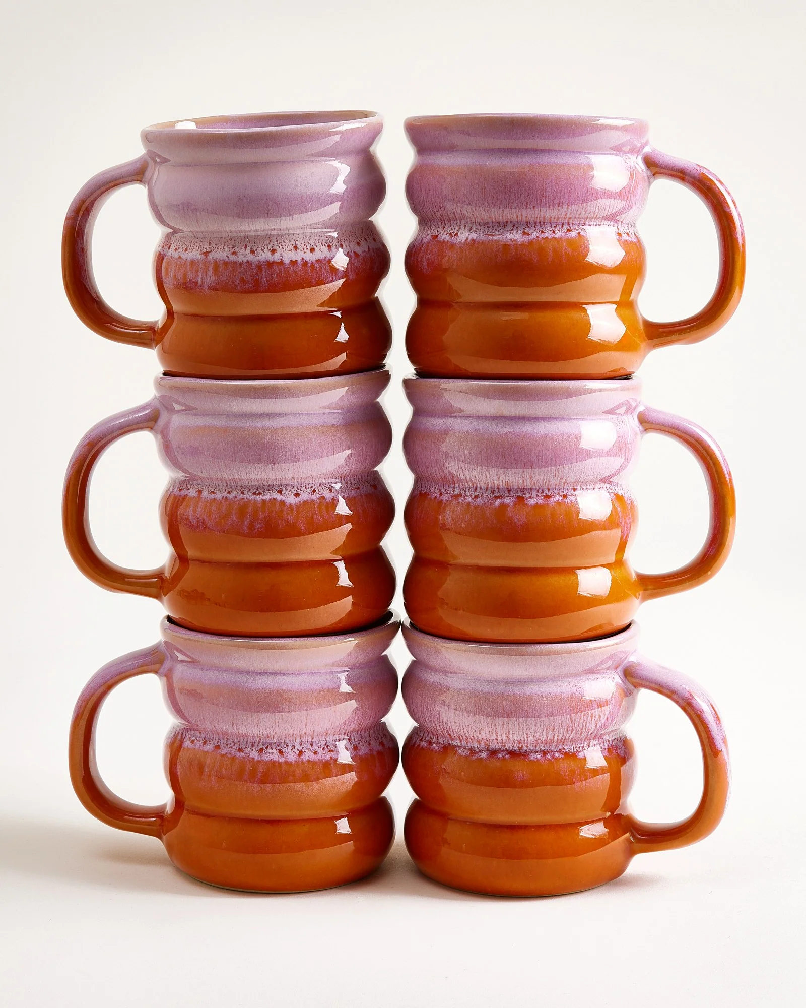 Ombra Tasse groß bubble rosa orange 6er-Set